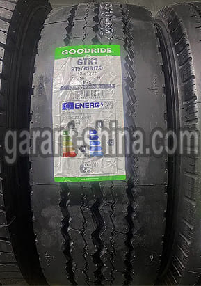 Goodride GTX1 (прицепная) 215/75 R17.5 135/133J 16PR - Фото реального протектора с этикеткой вблизи